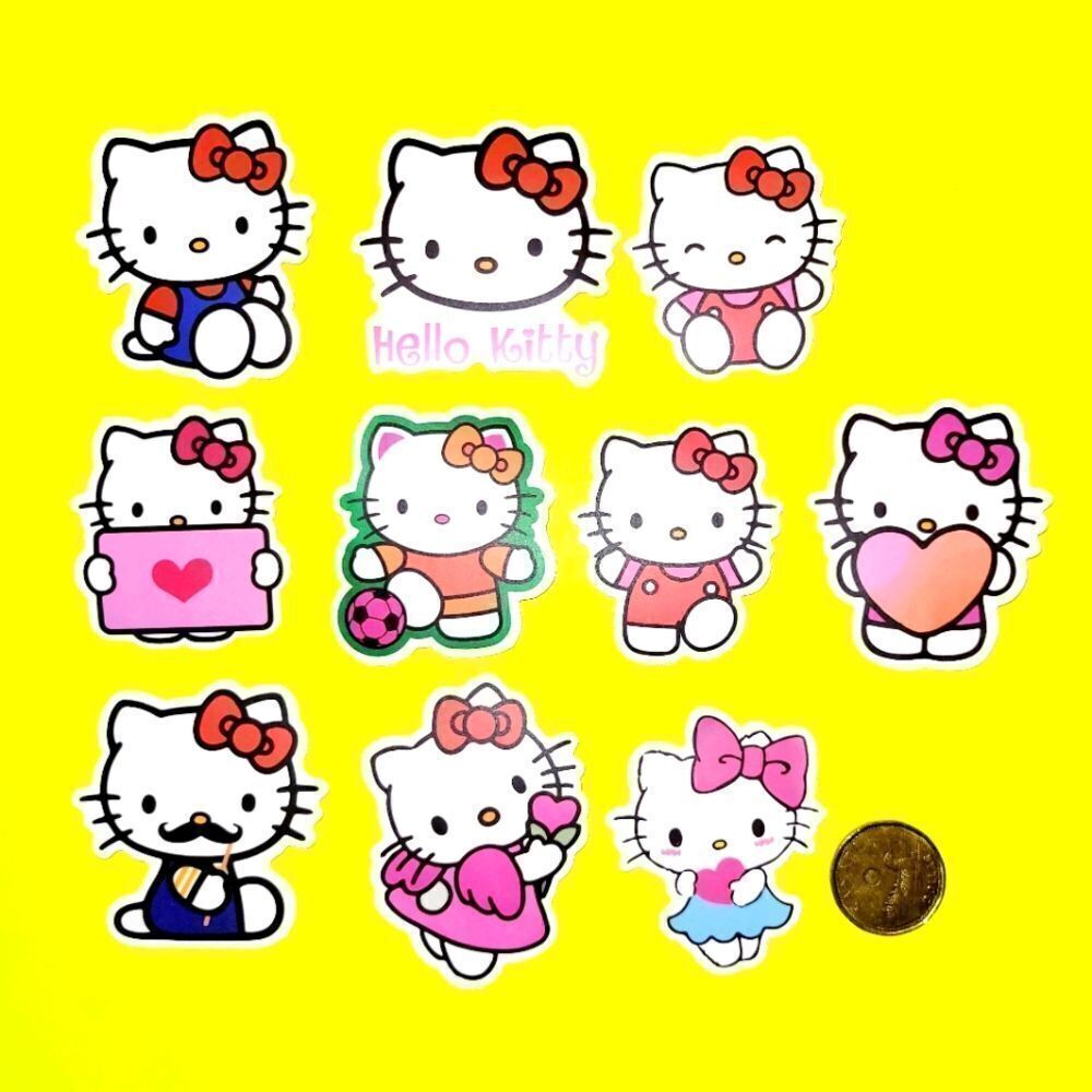 3/$20 Brand New 10x Sanrio Hello Kitty Waterproof Stickers z
